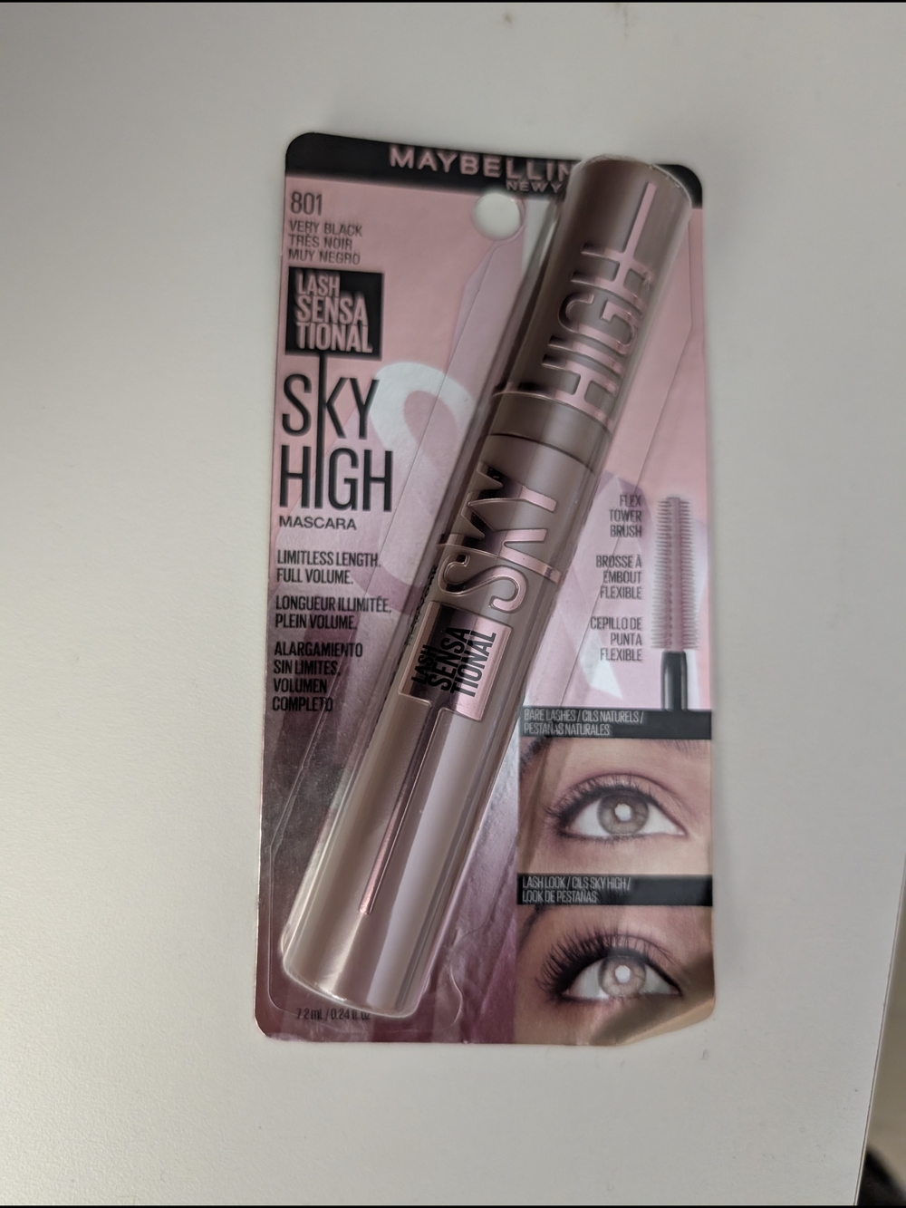 Maybelline Sky High Mascara in Pink Metallic Tube - Very Black Shade